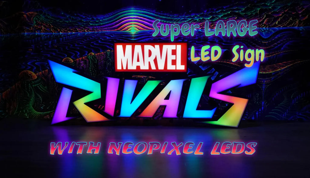 Marvel Rivals - Large LED Neo Pixel Sign - Graphic 3D Print - RGB LEDS - Well Decor - Fun Gaming Streamer, Huge Neon Sign