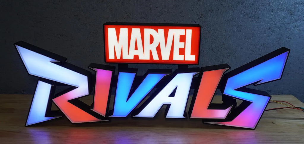 Marvel Rivals - Large LED Neo Pixel Sign - Graphic 3D Print - RGB LEDS - Well Decor - Fun Gaming Streamer, Huge Neon Sign