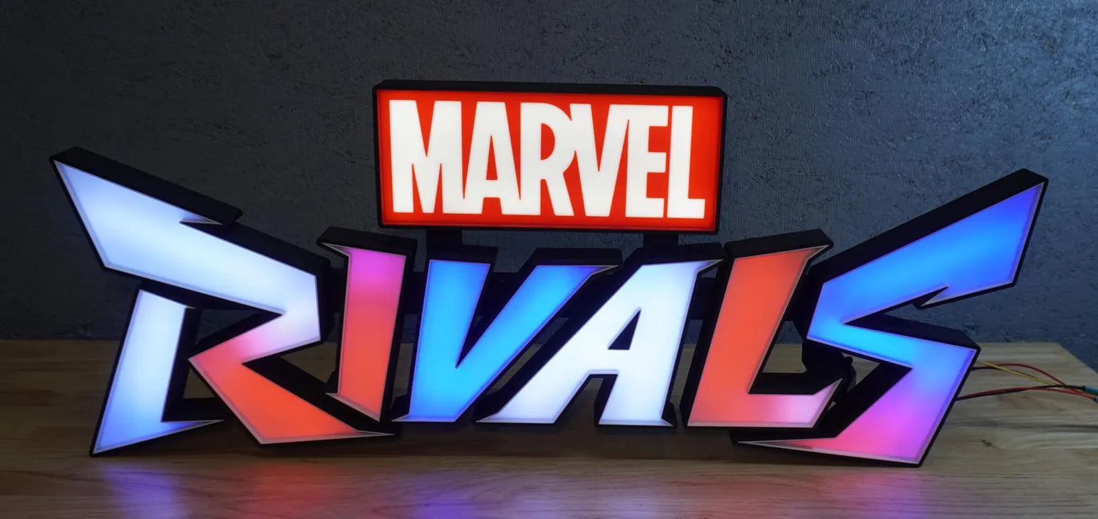 Marvel Rivals - Large LED Neo Pixel Sign - Graphic 3D Print - RGB LEDS - Well Decor - Fun Gaming Streamer, Huge Neon Sign
