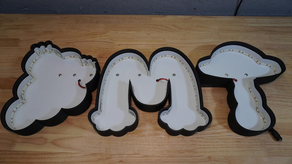 DMT Graphic LED Sign - Eyes Sky Rainbow Alien - Graphic Color 3D Print - White LEDs - Wall Decor, Quality Neon Wall Sign, Trippy Fun