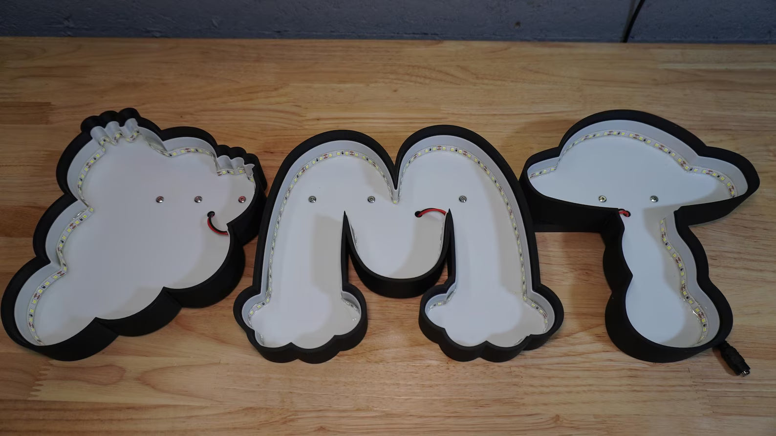 DMT Graphic LED Sign - Eyes Sky Rainbow Alien - Graphic Color 3D Print - White LEDs - Wall Decor, Quality Neon Wall Sign, Trippy Fun