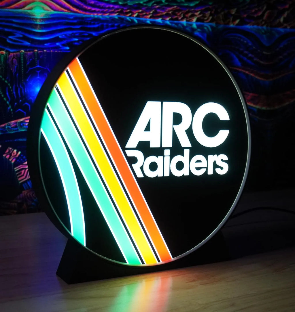 Arc Raiders Graphic Sign - White LED - Colored 3d Print - Gaming Sign