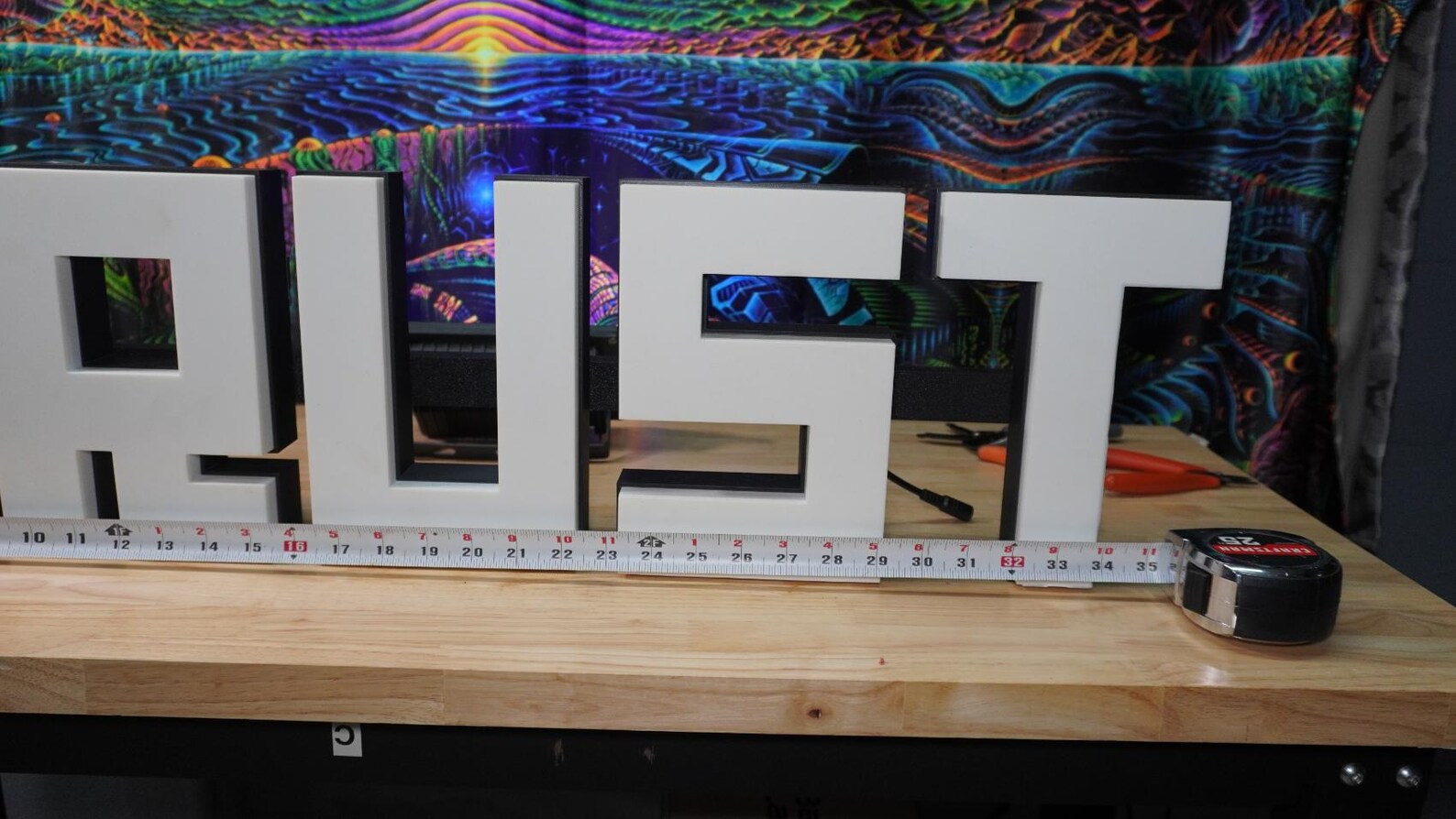 Rust GAME Logo - Large 3D Block Print - Block Text Style - Wall LED - Gift, Birthday, Gamer