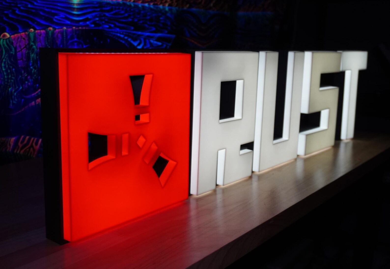 Rust GAME Logo - Large 3D Block Print - Block Text Style - Wall LED - Gift, Birthday, Gamer